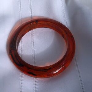 Vtg Amber Lucite Bangle